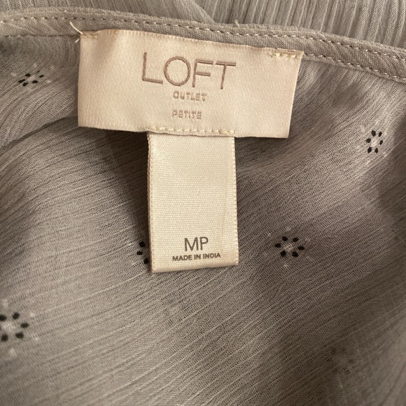 LOFT Light Gray Ruffled Blouse - Picture 5 of 8